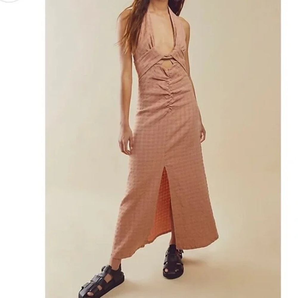 Free People Mauve Pink Halter Maxi Dress